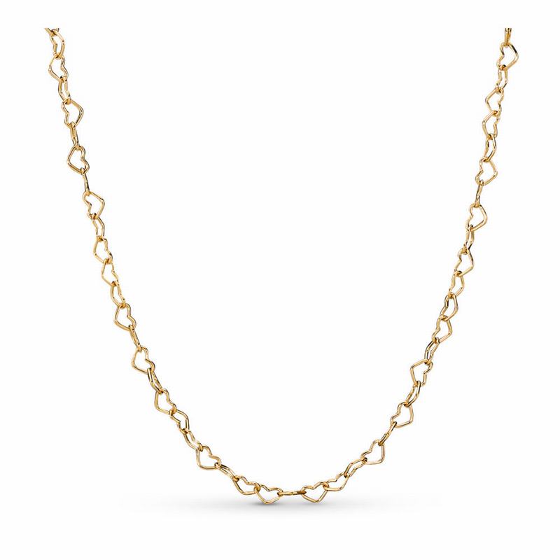 Pandora Shine™ Joined Hearts Necklace - 18ct Gold Plated - Canada | TR9427RX